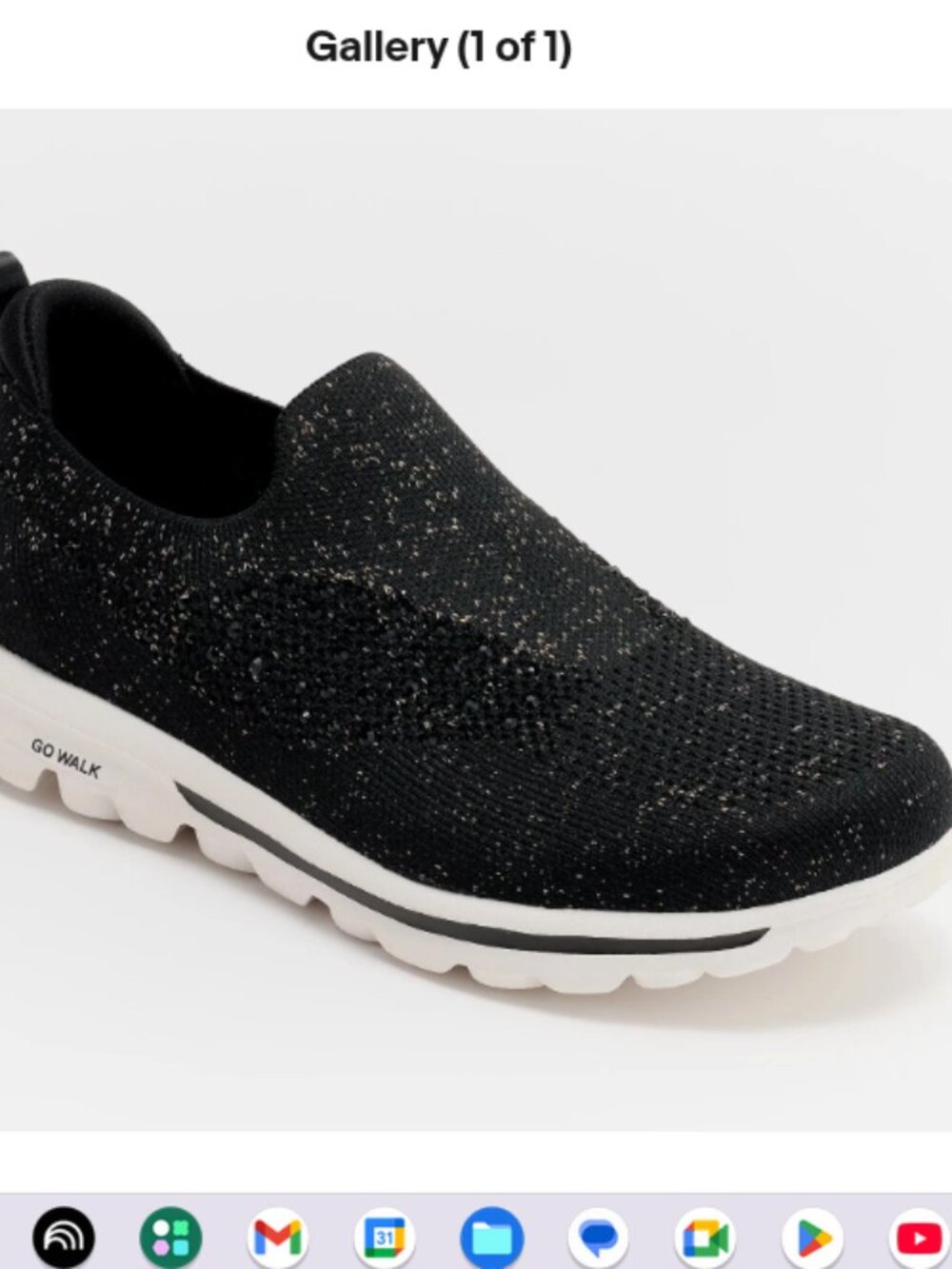 Skechers GO WALK Travel Rhinestone Slip-Ons - Blingy Glam-Black-9M A670228 NEW